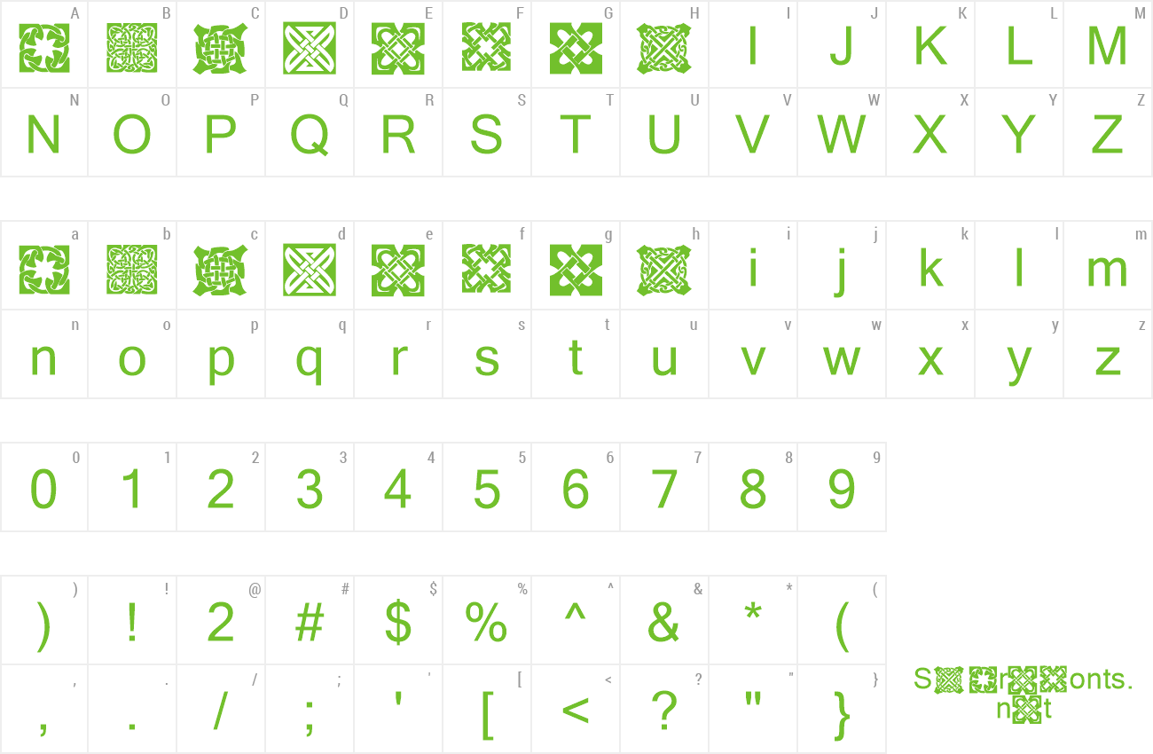 Font KR Keltic Two preview